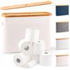 Lonbet Cestino Porta Carta Igienica in Bambù Beige - Organizer da Bagno - Contenitore Portaoggetti - Cestino da Bagno per Rotoli di Carta Igienica e Accessori