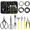 MOSFiATA Set di 13 Attrezzi Bonsai, Set di Attrezzi da Giardinaggio che Include Forbici Potatura, Forbici Bonsai, Mini Rastrello, Pala a Punta Tonda, Filo Bonsai