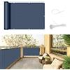 SUNNY GUARD Frangivisto Balcone 90x300cm Protezione Privacy,Protezione UV,Antivento e Impermeabile Copri Ringhiera Balcone per Giardino terrazza con Fascetta,Blu Scuro Antracite