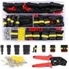 WIYETY - Kit di connettori per cavi auto impermeabili, 352 pezzi + pinza crimpatrice, kit di connettori per auto, connettori per cavi auto da 1/2/3/4/5/6 poli