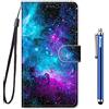 idatog Cover per Motorola Moto E7 Plus / G9 Play, Custodia in Stile Dipinto Pelle PU Libro Portafoglio Cover Wallet Flip Caso con Supporto di Stand/Carte Slot/Chiusura Magnetica (Universo)