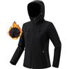 Maisley Giacca in Softshell da Donna con Cappuccio Traspirante Impermeabile Femminile Softshell Tecnico Rivestimento Casuale del Cappotto Antivento Inverno