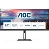 AOC V5 U34V5C-BK Monitor Pc 34'' 3440x1440 Pixel UltraWide Quad Hd LCD Nero