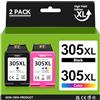 APEXCOLOR 305XL Cartucce per HP 305 Nero e Colore Cartucce per HP 305 XL per HP DeskJet 2700 2710 2720e 2722e 4110e Deskjet Plus 4100 4130e Envy 6000 6010e 6020e 6030e Envy Pro 6400 6420 (2-Pack)