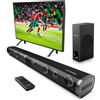 ULTIMEA 190W Soundbar per TV con Subwoofer da 5,25, Bassi Potenziati, Barra Sonora 2.1 Canali, 6 Modalità EQ, Bluetooth Sound Bar per TV, Ingresso ARC, Ottico, AUX, USB, Suono Cinematografico