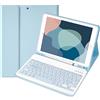 SOPPY Custodia con Tastiera per iPad 6a Generazione 2018, 5a Gene 2017, iPad Pro 9.7, Air 2/1 con Bluetooth Tastiera Rimovibile Wireless Cover, con Slot per Penna Stilo, Layout Italian - Azzurro