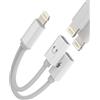Kefiany per iPhone Aux Ightning - Adattatore da jack a caricatore rapido (2 in 1) doppia spina per cuffie cavo di ricarica splitter per Apple MFI Audio s Fast Charger accessorio per 14 13 12 11 Pro Max 8 Plus