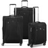 RONCATO CITY 3.0 Set valigie trolley Grande, Medio e Cabina, con sistema di chiusura TSA, Espandibile con zip, morbido - Nero