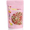 Honeyberry Zuccherini Decorativi per Dolci Naturali e Commestibili, 200g - Codette di Zucchero Colorate Perfette per Decorare Torte, Biscotti e Dessert - Prodotto nell'UE - (Confetti Natalizi)