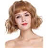 WIG ME UP - DL-052-22/36 Parrucca donna Corta Frangetta Lungo bob Voluminosa Scompigliata Ondulata Biondo cenere Biondo ramato Mèches