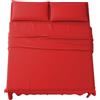 MAXIME MAISON - Set Lenzuola Una Piazza e Mezza Francese 4 Pezzi, Completo Lenzuola Francese in Microfibra Made in Italy, 1 Lenzuolo con Angoli, 1 Lenzuolo Sopra, 2 Federe (Rosso)