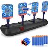 FUIOCOCP Tiro al Bersaglio Bambini, Bersaglio Nerf Elettronico con 20 Proiettili Freccette per Pistola Giocattolo Giochi Bambino 3 4 5 6 7 8 9 10 Anni Gioco Interno Esterno Regalo Bimbo Compleanno Natale