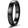 Zakk Anelli da donna e uomo in tungsteno nero lucido anello di fidanzamento fedi nuziali 2mm 4mm 6mm 8mm (4mm,66 (21.0))