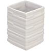 DEGHI Portaspazzolino in ceramica bianco con motivi in rilievo - Brik