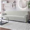Italian Bed Linen Copridivano FASHIONABLE Estensibile da 190 a 245 cm - Salvadivano Elasticizzato in Poliestere, Cotone ed Elastan, Protezione Divano 4 Posti - PANNA