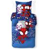 Jay Franco Set Copripiumone Singolo 100% Cotone Marvel Spidey e i Suoi Incredibili Amici Vroom - Include una federa per cuscino 80 x 80