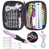 Feelava LED Uncinetti Set di Ganci di Crochet Set, Illuminato Uncinetto Maglieria Aghi con Case Custodia & Batterie Ricaricabili, 9 Testine intercambiabili 2.5mm - 6.5mm(Viola)