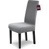 sh SCHEFFLER-HOME LIVE HOMESTYLE SCHEFFLER-Home Coprisedie Stretch Emil/Coprisedie Stretch Grigio Set di 4 / Coprisedie Elastico/Coprisedie Altalena/Coprisedie Stretch in flanella Sedia con schienale alto