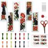 FREEBLOSS Set 6 Segnalibro Punto Croce Gatto e Fiore Kit Con Istruzioni per Principianti - Ricamo a Punto Croce