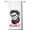 LEVLO Divertente asciugamano da cucina horror da uomo con scheletro, idea regalo per fan killer vibes