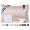RENESSY Federa in Seta 100% Bio 50x75 cm - 22 Momme Seta di Gelso, Grado 6A, Certificata Oeko-Tex in Germania - Lusso per i Capelli e la Pelle, 1 Pezzo (Rosa Celeste)