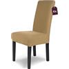 sh SCHEFFLER-HOME LIVE HOMESTYLE SCHEFFLER-Home Coprisedie Luna/Set di 4 Copri Sedie da Pranzo Elastici/Sedie da Pranzo/Coprisedie Elasticizzato in Flanella con Fascia Elastica/Coprisedie Eleganti, Beige