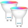 DogePro 2 Faretti GU10 LED 6W Smart Beacon Bluetooth (no Wi-Fi) Intelligente, RGB Multicolore + CCT Bianco Caldo e Freddo, Dimmerabile, 450 lumen, controllo con APP, Tuya, Smart Life