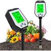 RYAKKA Tester del Terreno, Misuratore Digitale di PH del Terreno 6 in 1, Kit di Test del Terreno per Il Giardino, La Serra e l'azienda Agricola per PH/umidità/EC/Luce