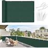 Sunnylaxx Frangivisto Balcone per Protezione 80x200 cm,Schermo Privacy,Recinzione Copertura per Privacy Balcone PES,per Balcone Giardino terrazza,con Occhielli e Fascetta, Verde Scuro