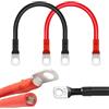 YdseozOA 2 Cavi Batteria 2 AWG 30 cm Cavo Inverter Batteria Filo di Rame con terminali ad Anello M8 Cavo Batteria Resistente 12 V per motociclette, Camper solari, Marina, Auto, Camion, ECC.