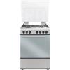 De'Longhi DL664EX - Cucina a gas con forno elettrico, 4 fuochi, 60x60 cm, Inox, Classe energetica A