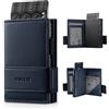 VULKIT Porta carte di credito Bifold Portafoglio in pelle pop-up per uomo Porta carte di credito con blocco RFID, può contenere 9 carte e banconote, tasca porta monete con cerniera