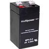 Multipower MP4,5-4 A960445 - Batteria al piombo 4 V, 4,5 Ah, 48 x 100 x 52 mm