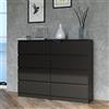 Home Collective Cassettiera, camera da letto, corridoio, armadio, credenza, credenza con 8 cassetti, larghezza 120 cm, altezza 97 | Nero