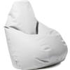 Avalon Puff pouf Poltrona Sacco per Ragazzi Bag M Mamba 68x68x107cm -190 Litri Made in Italy in Finta pelle Imbottito per Ambiente Interno ed Esterno Colore Bianco