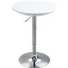 DecHome - Tavolino Rotondo da Bar con Piano Girevole Altezza Regolabile con Leva a Gas e Base colore Bianco