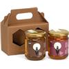 IO APE - Confezione regalo con 2 vasetti di miele Biologico del Lago di Como da 250 g (1 kg totale) - Vasetti di miele di ACACIA e MILLEFIORI d'ESTATE in confezione regalo.