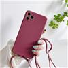 Rokmym Custodia per iPhone 13, con cordino, per iPhone 13, in silicone, con nastro, per iPhone 13 (iPhone 13, colore prugna)