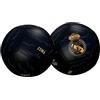 Real Madrid Pallone Calcio Palla Scudo Oro Colore Nero Lucido Taglia 5 Prodotto Ufficiale