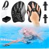Kigift 1 paio di pagaie per allenamento di nuoto, con cinghie regolabili per allenamento della forza, attrezzatura e kit per allenamento in piscina, unisex