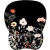 EooCoo Tappetino Mouse con Comodo Supporto per Il Polso, Gaming Mousepad Ergonomico con Poggiapolsi in Memory Foam, Resistente all'Usura, Ufficio Mouse Pad, Accessori Scrivania, Piccoli Fiori