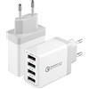 KAIMENGLONG 2 Pezzi 33W 4-Porte Caricatore USB con Intelligente QC 3.0 Caricatore Rapido Spina di Ricarica Multipla Alimentatore USB per Samsung Galaxy S21 S10 S9 S8 A15, iPhone, iPad, HTC, LG e molti altri