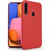 N NEWTOP Cover Compatibile per Samsung Galaxy A20s, Custodia TPU SOFT Gel Silicone Ultra Slim Sottile Flessibile Case Posteriore Protettiva (Rosso)