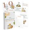Tiny Trees 40 biglietti con confezione regalo per ragazzi e ragazze, set di biglietti miliari per gravidanza, bella idea regalo per nascita, battesimo o baby shower