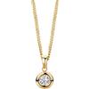 MIORE - Collana Punto Luce Donna in Oro Giallo con Zircone, Vero Oro 9KT 375, Pendente con Zircone con Catena Cm. 45 Argento 925 Placcata Oro 18Kt. Gioiello Anallergico.