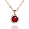 namana Collana Namana Halo con Pietre Colorate. Collana Argento con una Zirconia Cubica Blu, Verde o Azzurra o Collana Oro Rosa con una CZ Rossa. Collana con Ciondolo per Donna