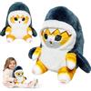 Hojalis 20cm Squalo Gatto Peluche Bambole, Gatto Farcito Animale Farcito, Shark Cat Bambole Peluche, Gamberetti Gatto Squalo Gatto Peluche, Peluche Gatto Squalo Giocattoli Regalo per Bambini