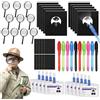 Libershine Bambini Giocattolo Detective 50 Pezzi, Penna UV Taccuino Carte D'Identità Lente D'Ingrandimento, Kit Spionaggio Gioco di Ruolo Regali di Compleanno