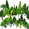 OrgMemory Modello Misto Alberi, 29pz, 4-16 cm, Modellismo h0, Basi per Diorama, Albero per Presepe, Alberi Giocattoli, Alberelli di Plastica per Progetti, Presepe Accessori, per Diorami