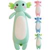 Kekeso Lungo Axolotl Cuscini di Peluche, Animale di Peluche Axolotl Rosa per Ragazze E Ragazzi Salamandra Peluche Regalo di Natale(Green, 100cm/39.371inch)